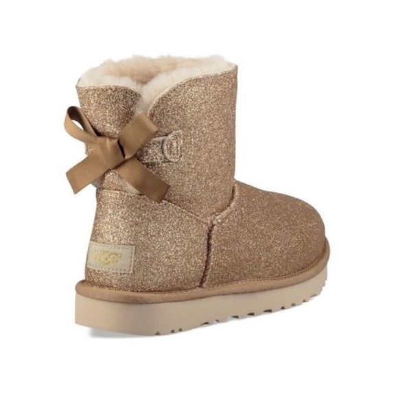UGG Mini Bailey Bow II Sparkle Glitter Ankle Boot - Picture 2 of 15